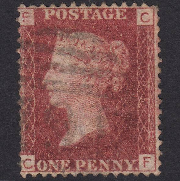 GB QV 1864 1d Lake-Red Plate 105 SG44-G1(2) CF FU