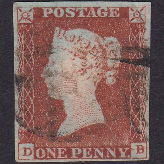 GB QV 1841 1d Red-Brown Plate 47 SG8-B1(1) DB FU 4 Margins Light Cancel