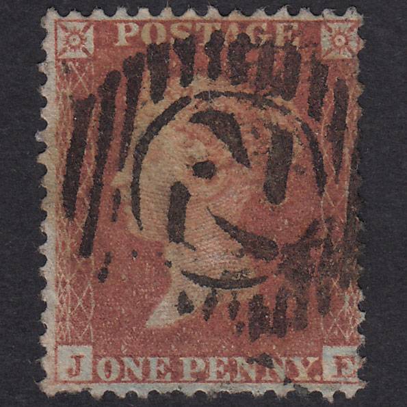 GB QV 1855 1d Red-Brown Plate R2 SG22-C2(1) JE GU London D&S 72