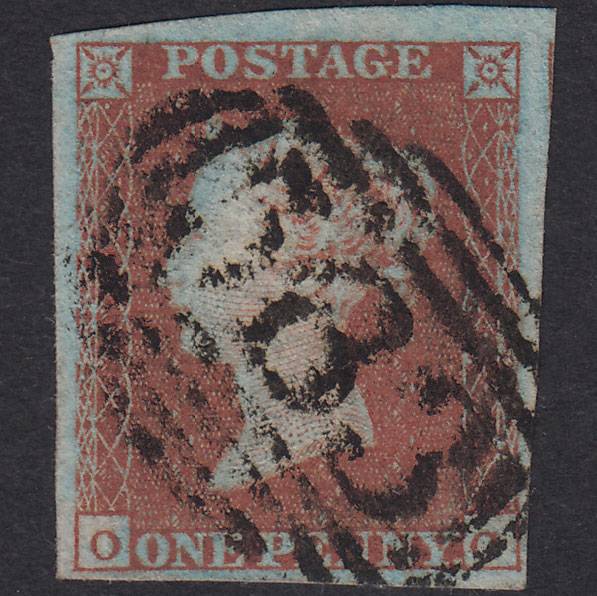 GB QV 1841 1d Red-Brown Plate 110 SG8-B1(1) OC FU 4M Nottingham 583