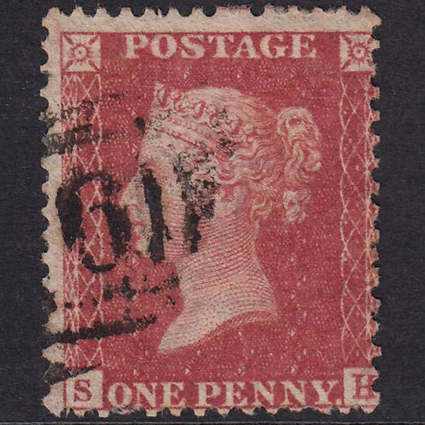 GB QV 1857 1d Rose-Red Plate 36 SG40-C10(1) SH GU
