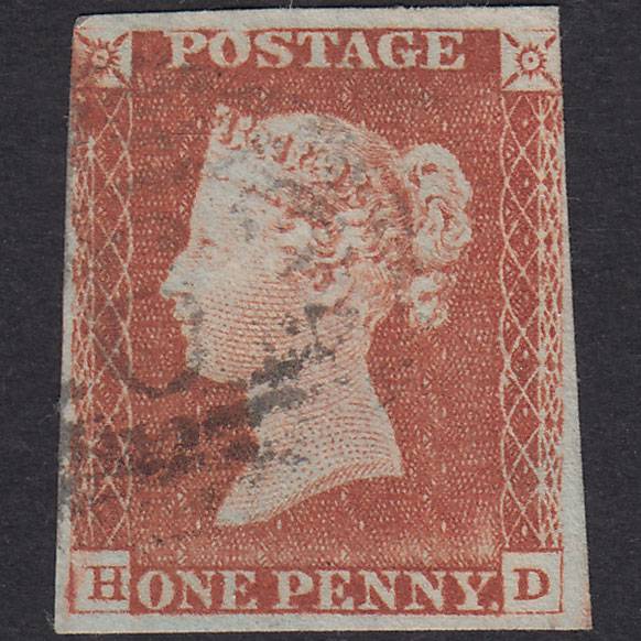 GB QV 1841 1d Red-Brown Plate 61 SG8-B1(1) HD GU Light Cancel
