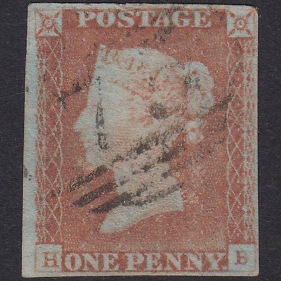 GB QV 1841 1d Red-Brown Plate 68 SG8-B1(1) HB GU 4 Margins Birmingham 75
