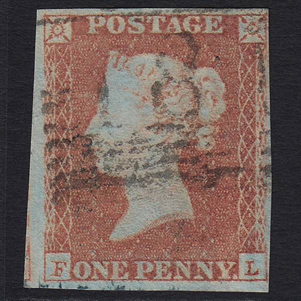 GB QV 1841 1d Red-brown (Plate 98) SG8-B1(1) FL FU 4 Margins
