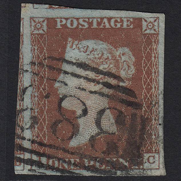 GB QV 1841 1d Red-brown (Plate 47) SG8-B1(1) IC FU Hull 383 4M Imperf
