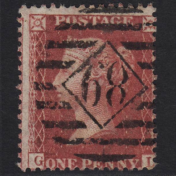 GB QV 1857 1d Rose-red (Plate 59) SG40-C10(1) GL FU London IS 89 89d11