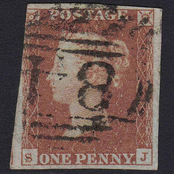 GB QV 1841 1d Red-brown (Plate 101) SG8-B1(1) SJ GU Canterbury 84