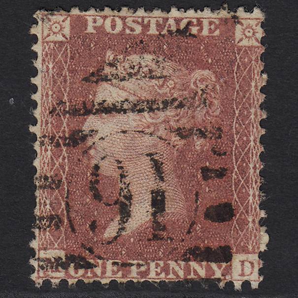 GB QV 1857 1d Rose-red (Plate 60) SG40-C10(1) MD FU London IS 91