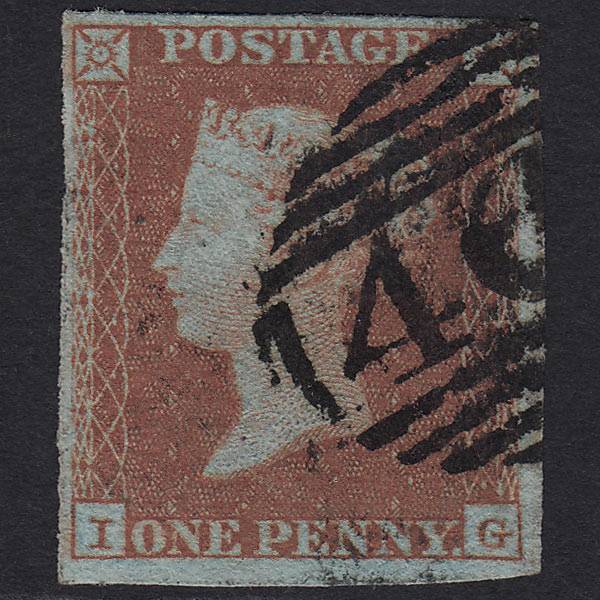 GB QV 1841 1d Red-brown Pl 91 SG8-B1(1) IG FU 4M Imperf Clear Profile