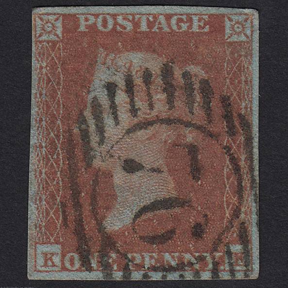 GB QV 1841 1d (Plate 130) SG8-B2(1) KE FU London D&S 76 4M Imperf 76d4b