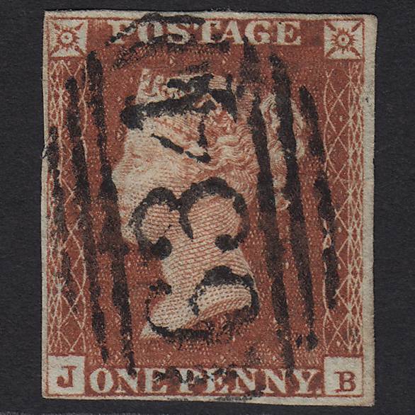 GB QV 1841 1d Red-brown (Plate 55) SG8-B1(1) JB FU Ramsgate 634 4M Imperf