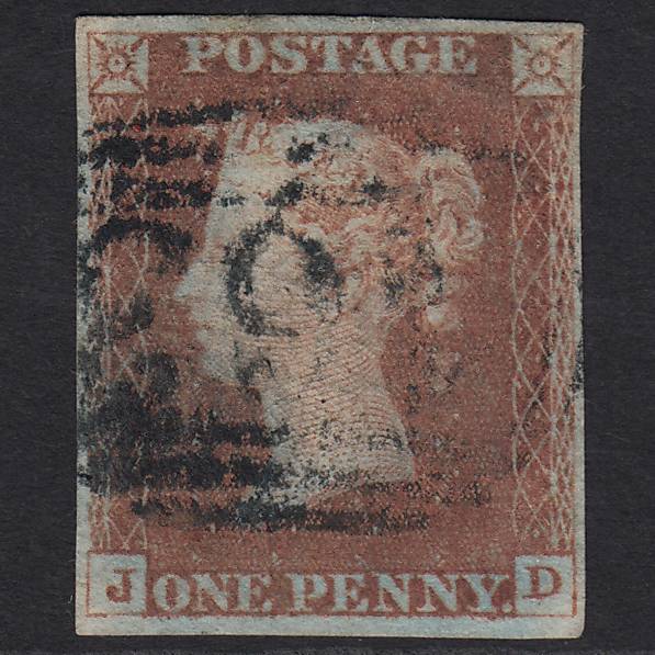 GB QV 1841 1d Red-brown (Plate 75) SG8-B1(1) JD GU 4 Margins