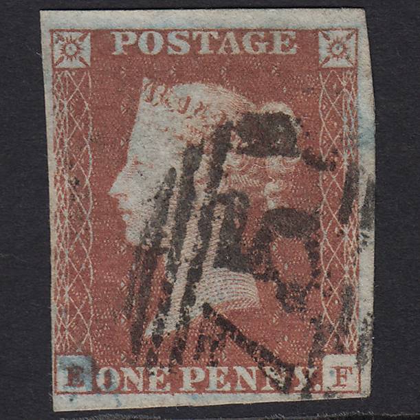 GB QV 1841 1d Red-brown Pl 93 SG8-B1(1) EF FU 4 Margins Birmingham 75