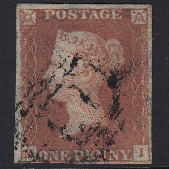 GB QV 1841 1d Red-brown (Plate 87) SG8-B1(1) MI GU Bristol 134