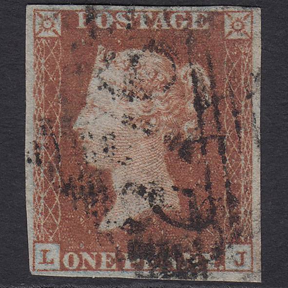 GB QV 1841 1d Red-brown (Plate 130) SG8-B2(1) LJ GU 4 Margins