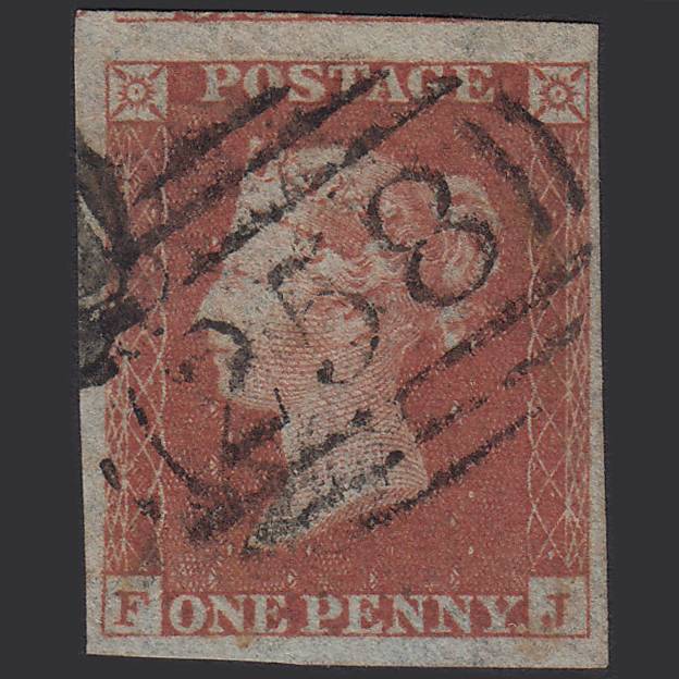 GB QV 1841 1d Red-brown (Plate 169) SG8-B2(1) FJ GU 4 Margins Dover 258
