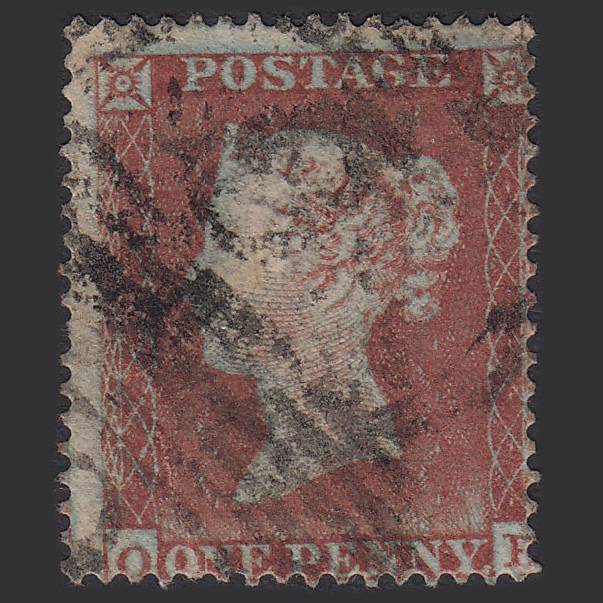 GB QV 1854 1d Red-brown Plate R3 SG17-C1(1) OH GU Worn Impression Misperf