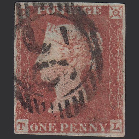GB QV 1841 1d Pl 80 SG8-B1(1) TL FU Miss Imprimatur 4M Imperf London D&S