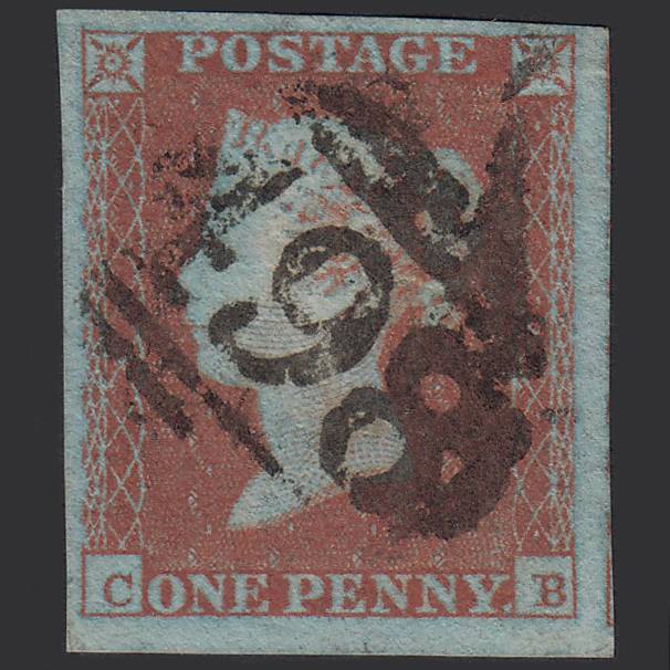 GB QV 1841 1d Plate 116 SG8a-B1(2) CB FU 4 Good Margins Manchester 498