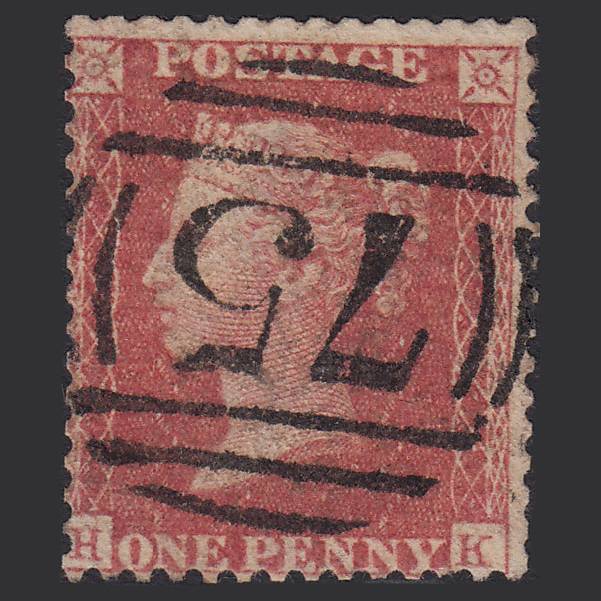 GB QV 1857 1d Rose-red (Plate 56) SG40-C10(1) HK GU Birmingham 75