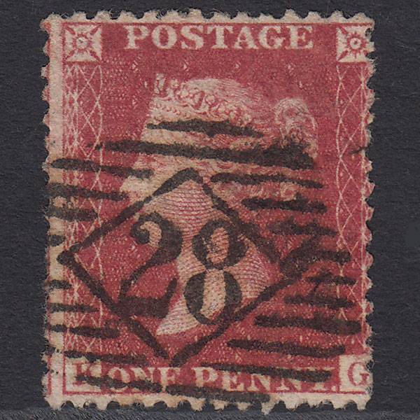 GB QV 1857 1d Deep Rose-red (Plate 47) SG41-C10(4) KG FU London IS 28