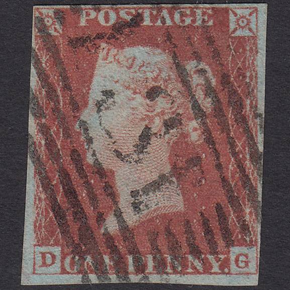 GB QV 1841 1d Red-brown (Plate 69) SG8-B1(1) DG FU 4 Margins Edinburgh 131