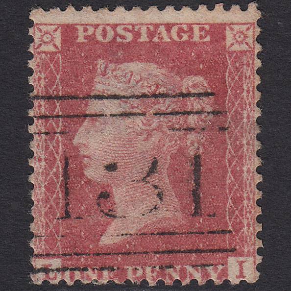 GB QV 1857 1d Rose-red (Plate 36) SG40-C10(1) LI FU Edinburgh 131