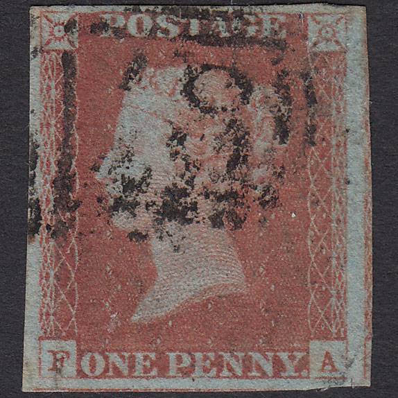 GB QV 1841 1d Red-brown (Plate 75) SG8-B1(1) FA GU 4 Good to Huge Margins