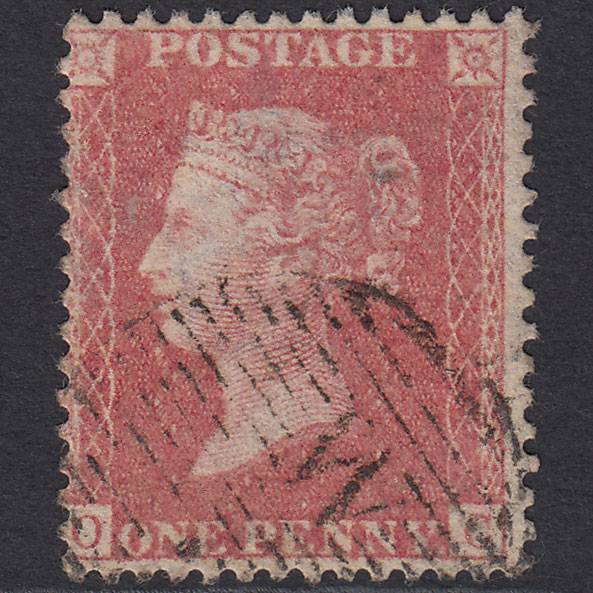 GB QV 1857 1d Pale Rose Transitional (Plate 38) SGC9A(1) OC FU London D&S