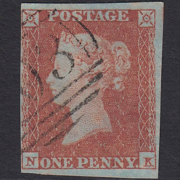 GB QV 1841 1d Red-brown (Plate 92) SG8-B1(1) NK FU 4 Margins
