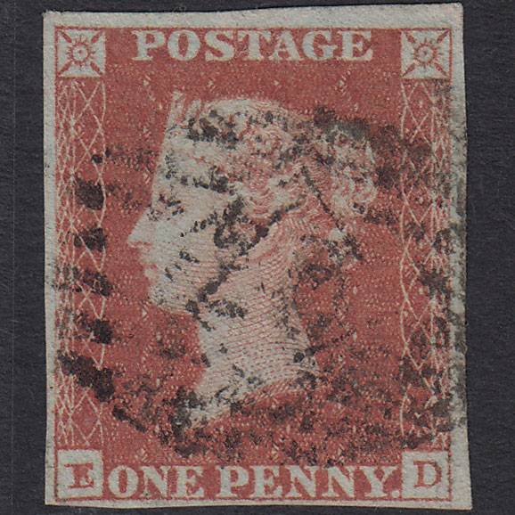 GB QV 1841 1d Red-brown (Plate 97) SG8-B1(1) ED FU 4M London IS Cancel