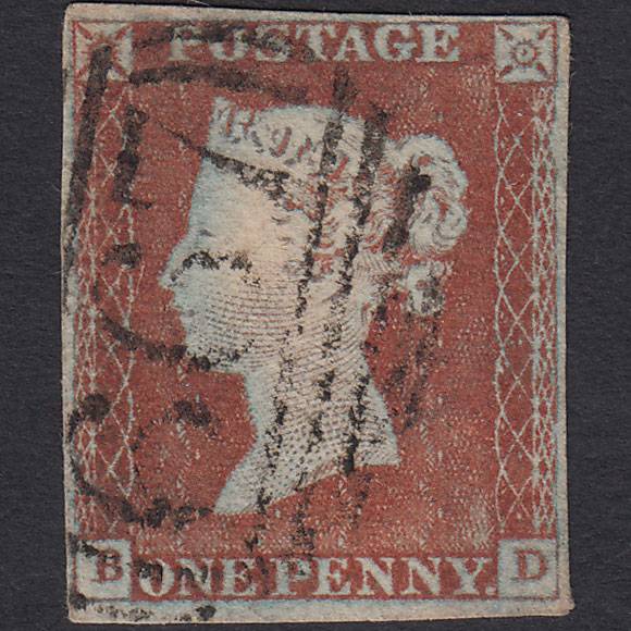 GB QV 1841 1d Pale Red-brown (Plate 49) SG9-B1(3) BD FU 4 Margins Rye 667