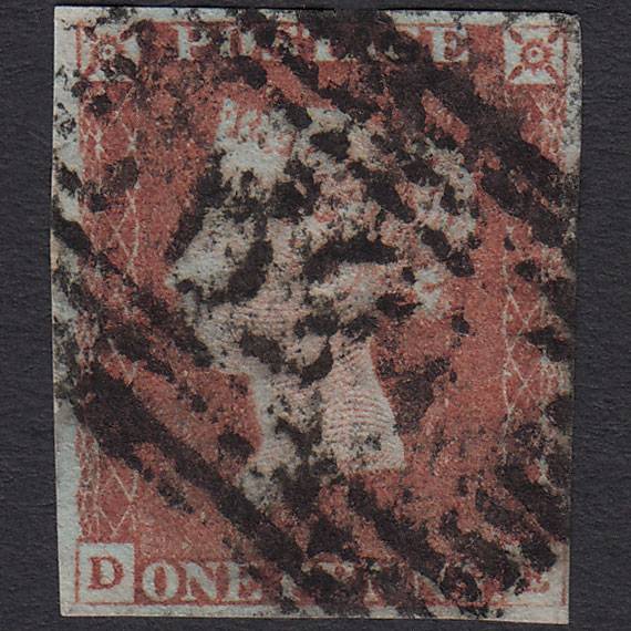 GB QV 1841 1d Red-brown (Plate 68) SG8-B1(1) DE GU 4 Margins Scotland