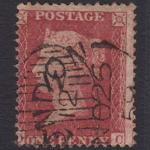 GB QV 1857 1d Rose-red Pl 58 SG40-C10(1) DC GU London D&S W12 Misperf
