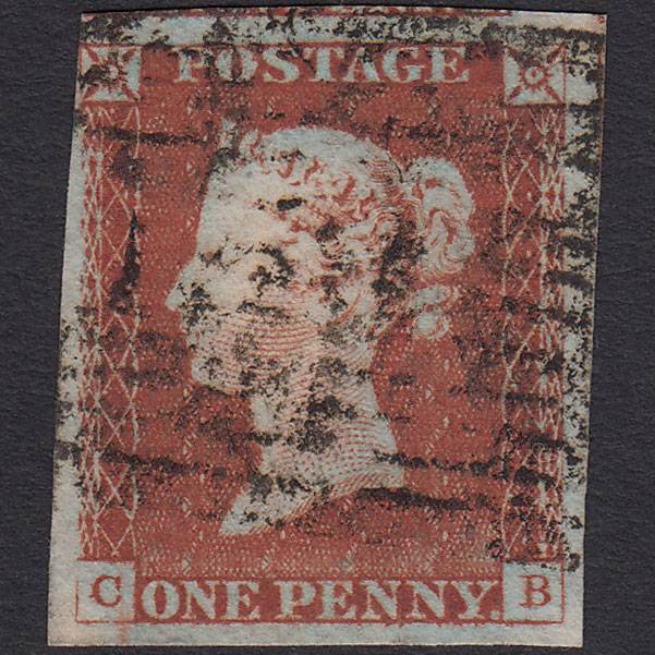 GB QV 1841 1d Red-brown (Plate 58) SG8-B1(1) CB GU 4 Margins Scotland