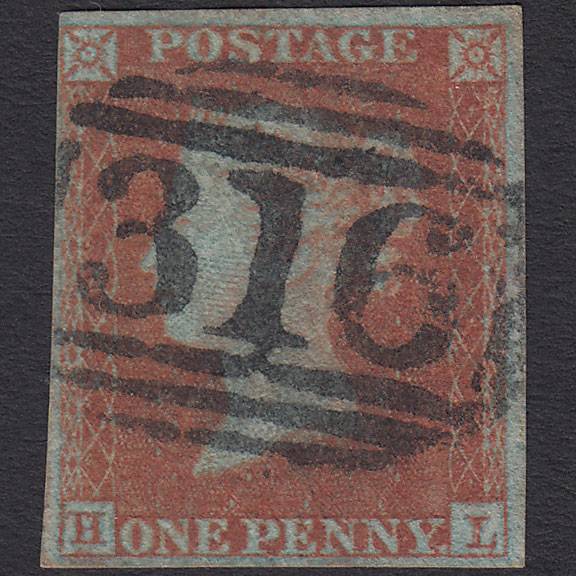 GB QV 1841 1d Red-brown Pl 145 SG8-B2(1) HL GU 4 Margins Godalming 316