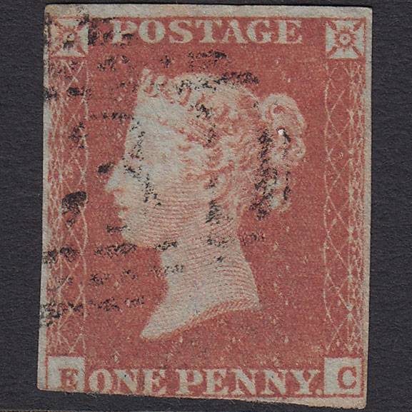 GB QV 1841 1d Red-brown (Plate 87) SG8-B1(1) EC GU 3 Margins