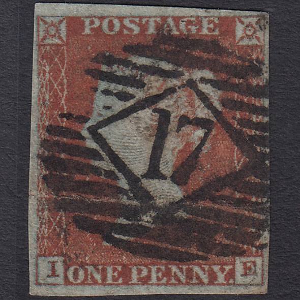 GB QV 1841 1d Red-brown (Plate 45) SG8-B1(1) IE GU London IS 17