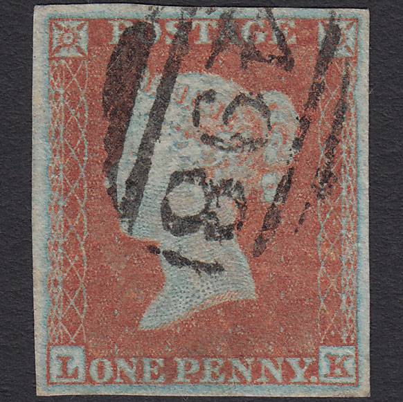 GB QV 1841 1d Pl 139 SG8a-B1(2) Framed Reverse LK FU 4M Manchester 498