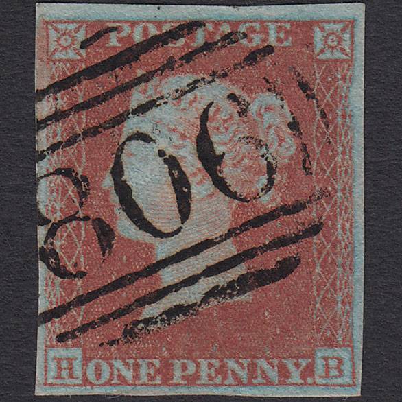 GB QV 1841 1d Very Blued (Plate 133) SG8a-B1(2) HB VFU 4M Torrington 806