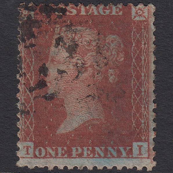 GB QV 1856 1d Red-brown (Plate 27) SG29-C8(1) TI GU