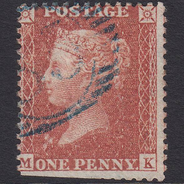 GB QV 1856 1d Red-brown (Plate 29) SG29-C8(1) MK PU Blue London D&S Cancel