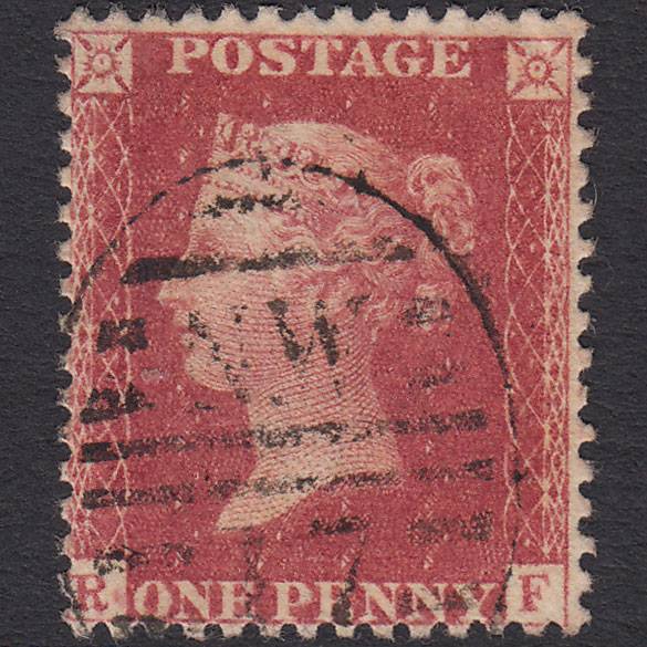 GB QV 1857 1d Rose-red (Plate 66) SG40-C10(1) RF FU London D&S NW17