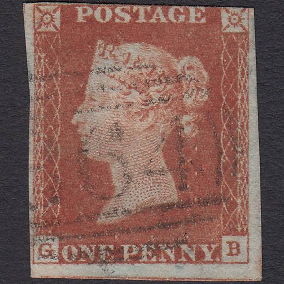 GB QV 1841 1d Red-brown (Plate 52) SG8-B1(1) GB FU 3 Margins