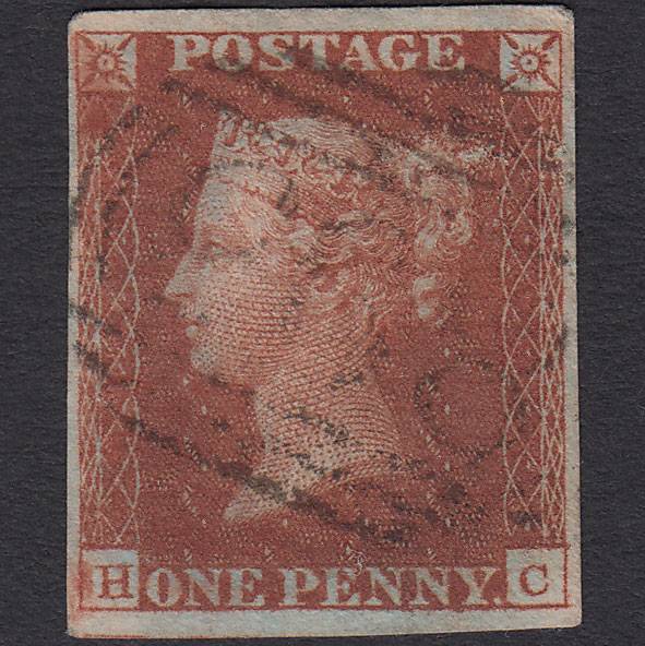GB QV 1841 1d Red-brown Pl 39 SG8-B1(1) HC FU 4 Margins Wirksworth 895