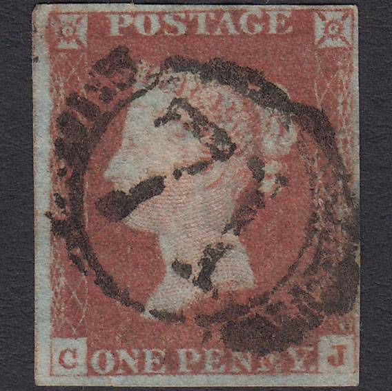GB QV 1841 1d Red-brown (Plate 66) SG8-B1(1) CJ FU 4 Margins London D&S 71