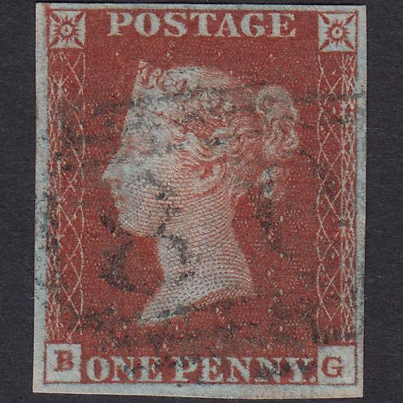 GB QV 1841 1d Pl 62 SG10-B1(4) BG FU M Imprimatur 4M Bishop Auckland 80