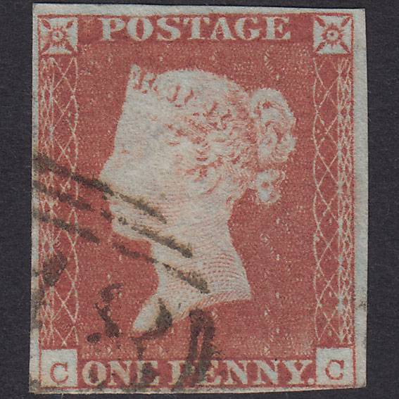 GB QV 1841 1d Red-brown (Plate 76) SG8-B1(1) CC FU 4 Margins
