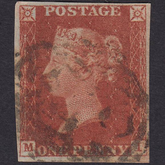GB QV 1841 1d Red-Brown Plate 46 SG8-B1(1) MI FU 4 Margins
