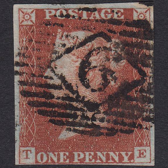 GB QV 1841 1d Pl 46 SG8-B1(1) Constant Variety TE GU 4M London IS Cancel